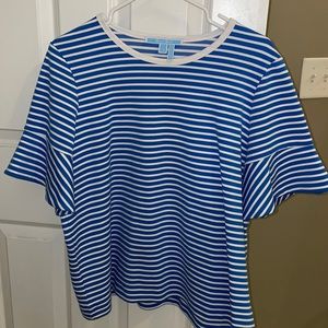 Draper James Blue and White Top